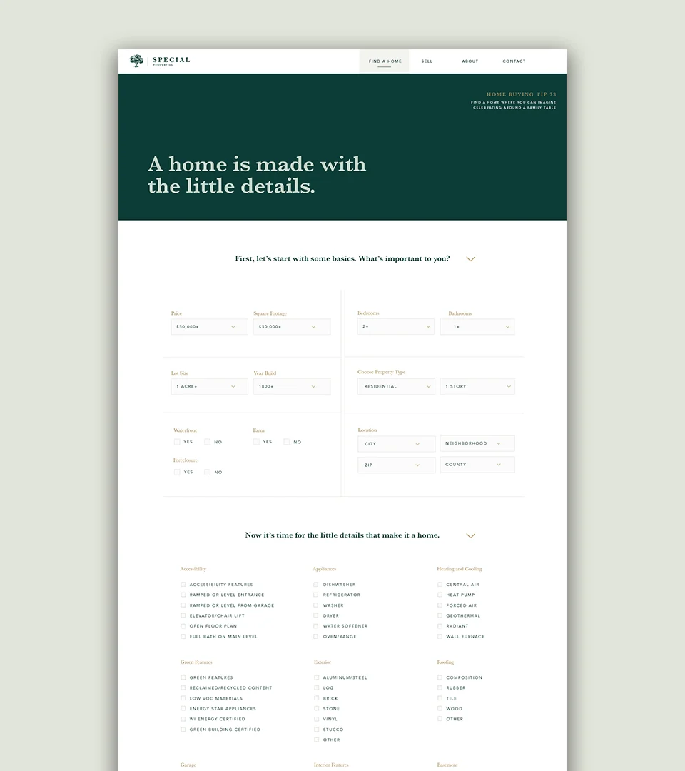 Special Properties Real Estate – design work by Melody Rose