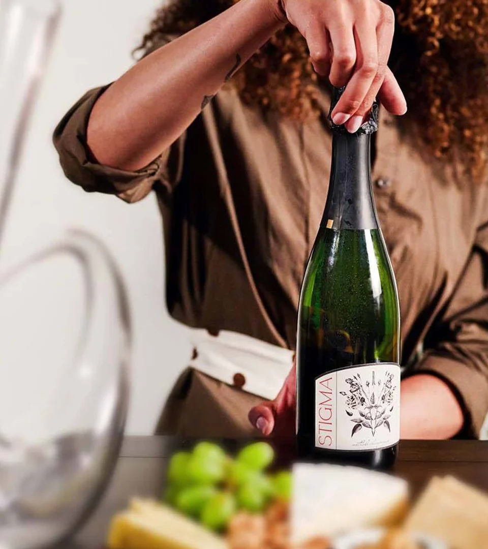 Stigma Sparkling Wine – design work by Melody Rose