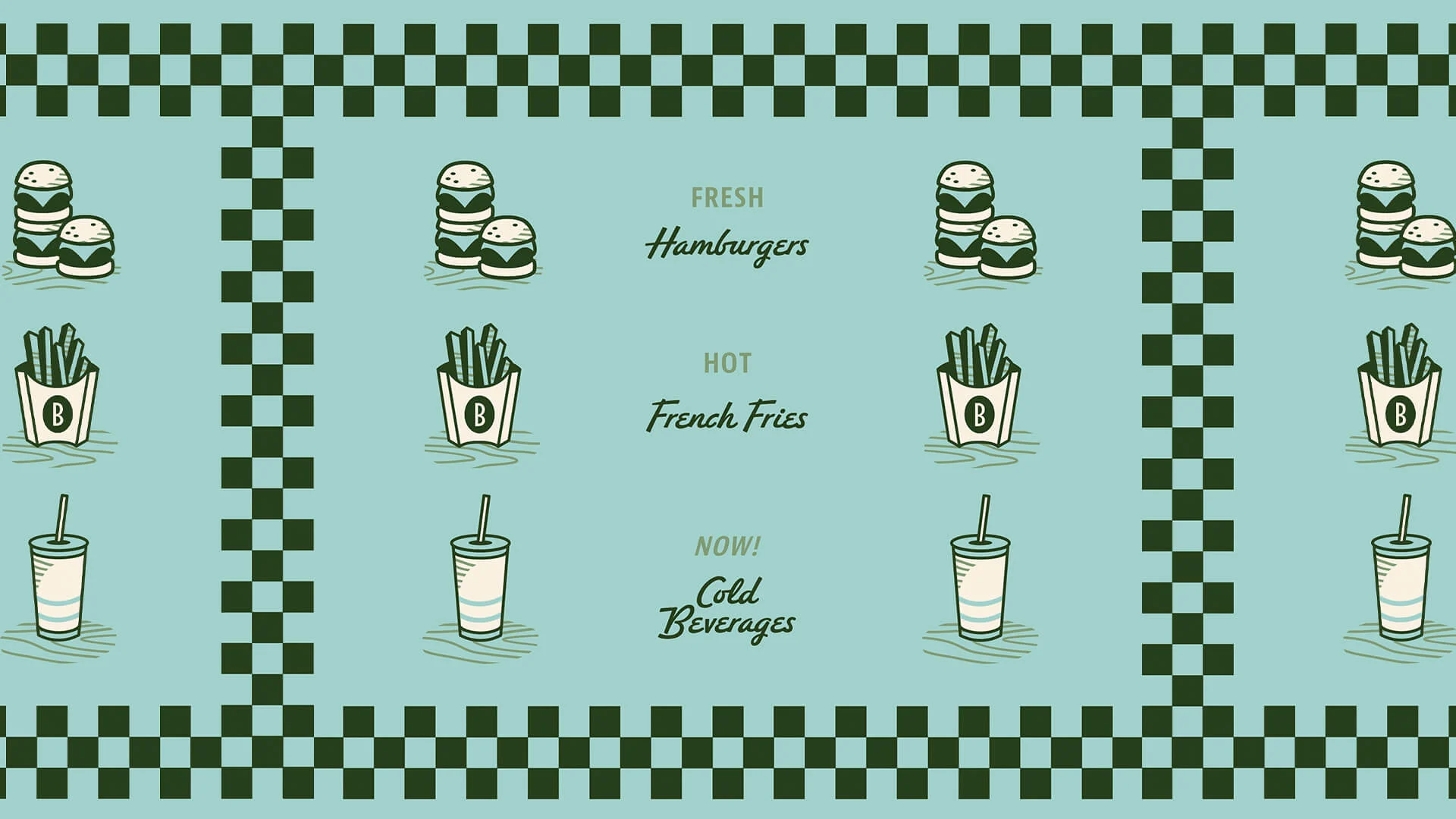 Buckets Burgers & Bites – design work by Melody Rose