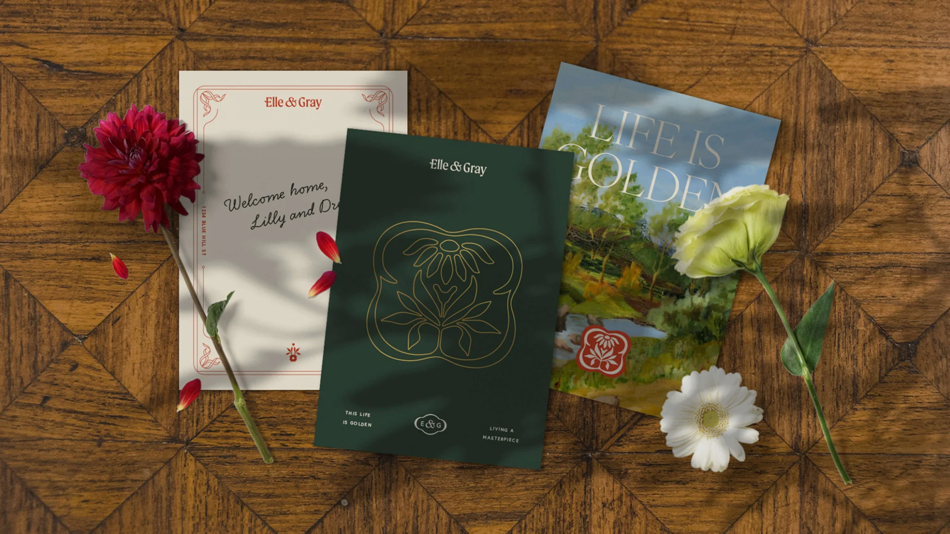 Elle & Gray – design work by Melody Rose